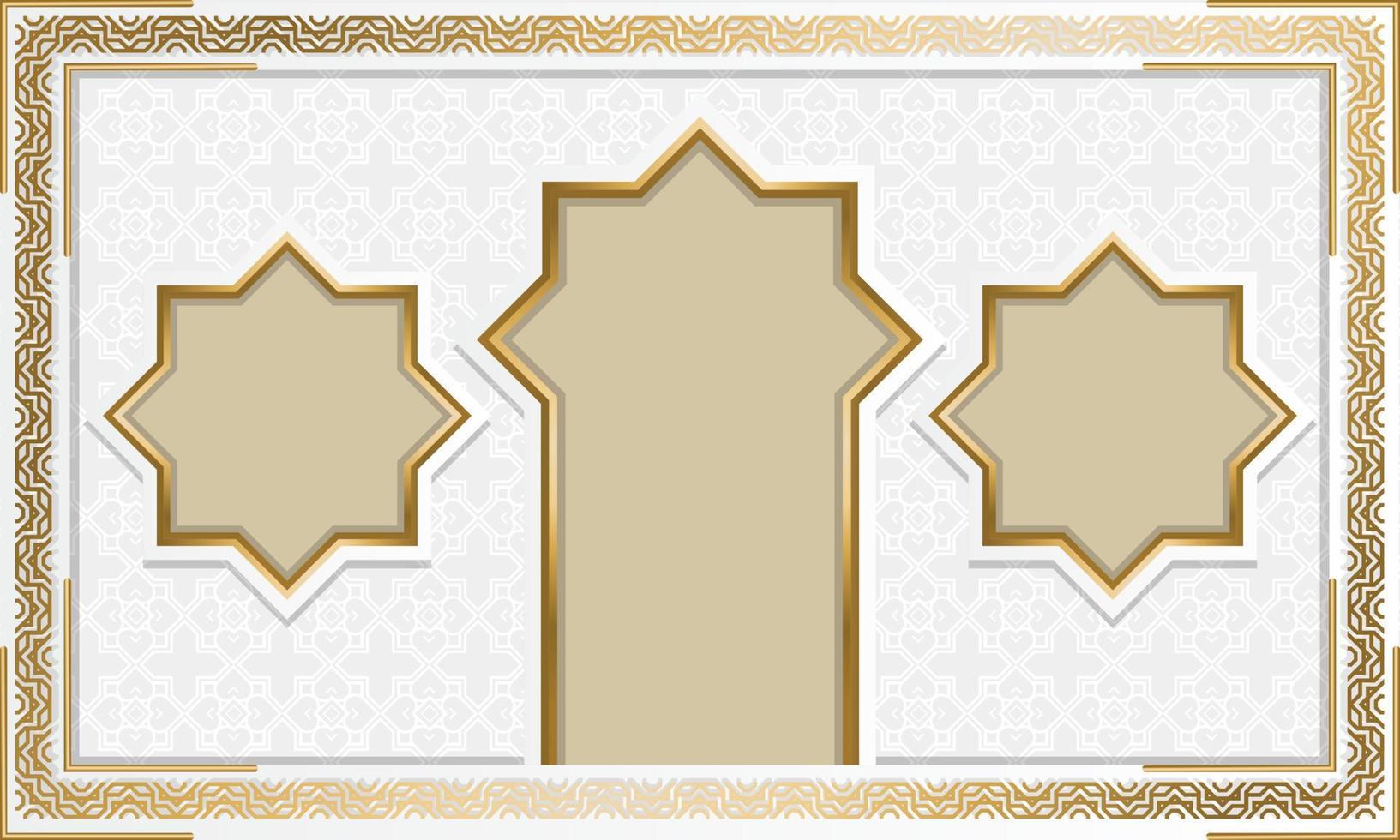 luxury islamic white frame background vector