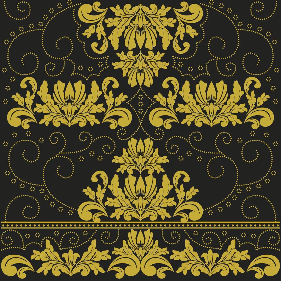 floral batik seamless pattern vector