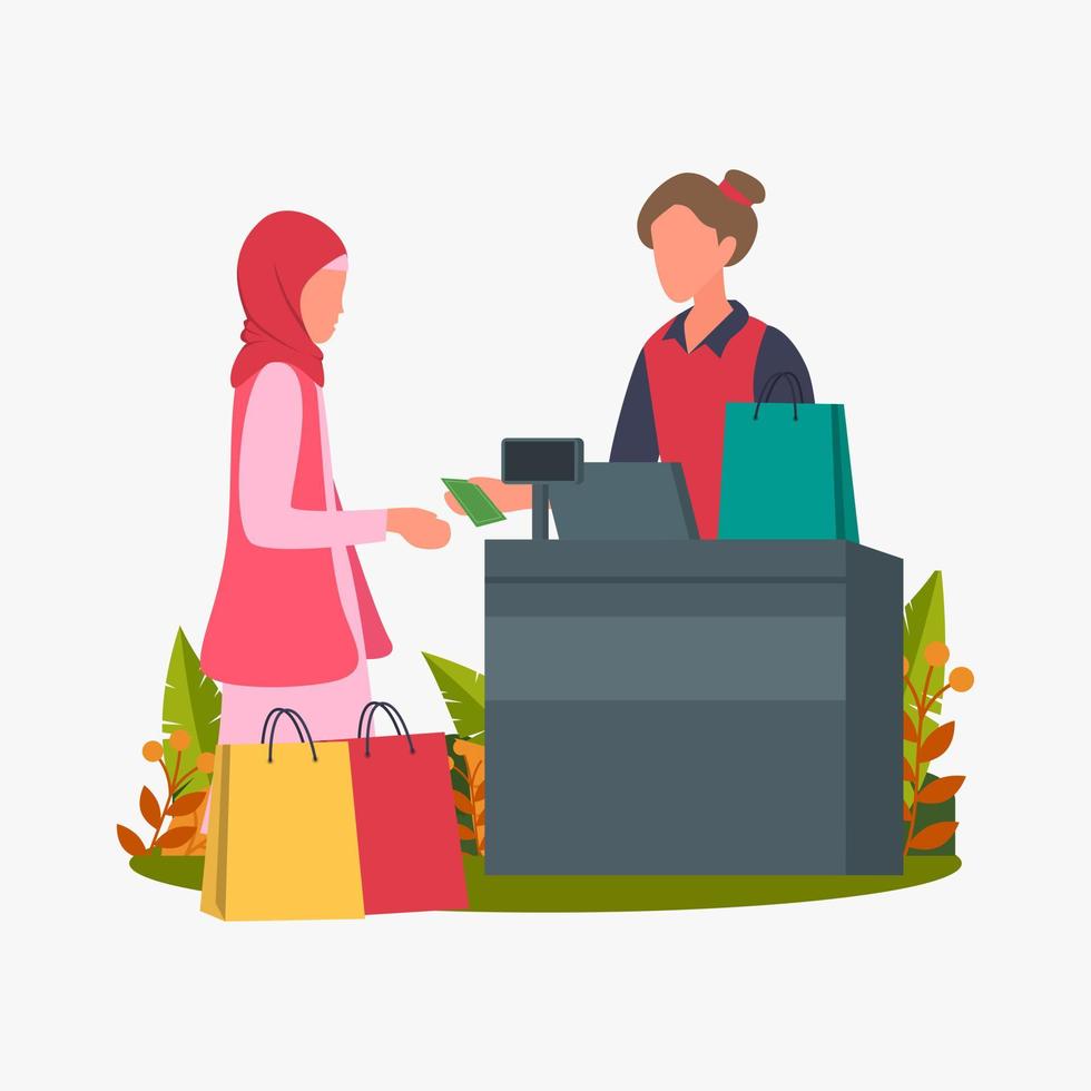 compras dibujos animados personaje vector