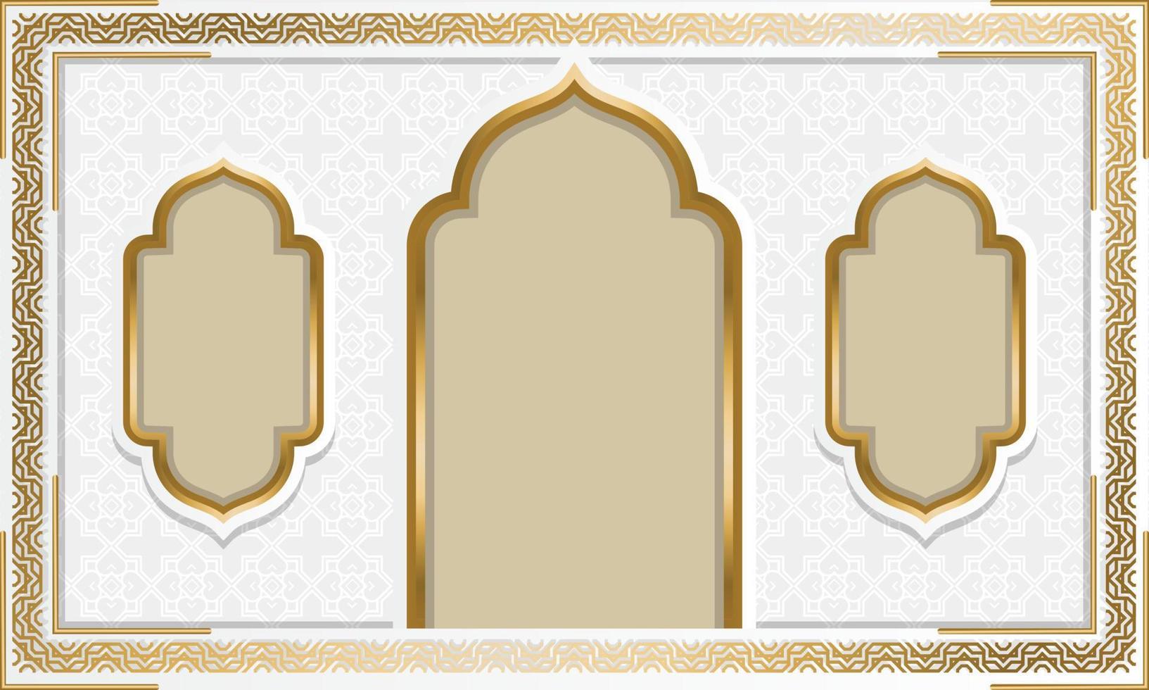 luxury islamic white frame background vector