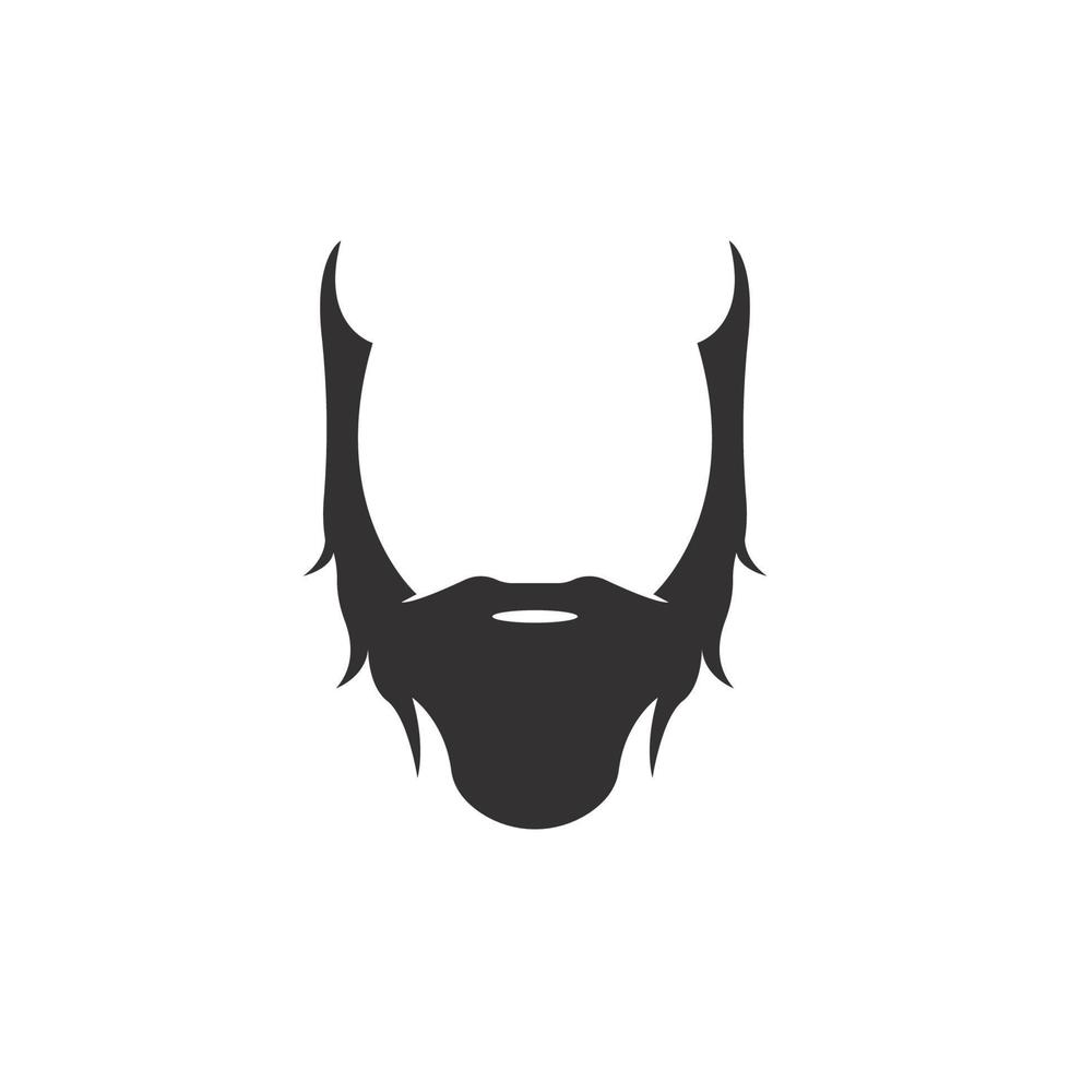 Beard icon logo and mustache vector