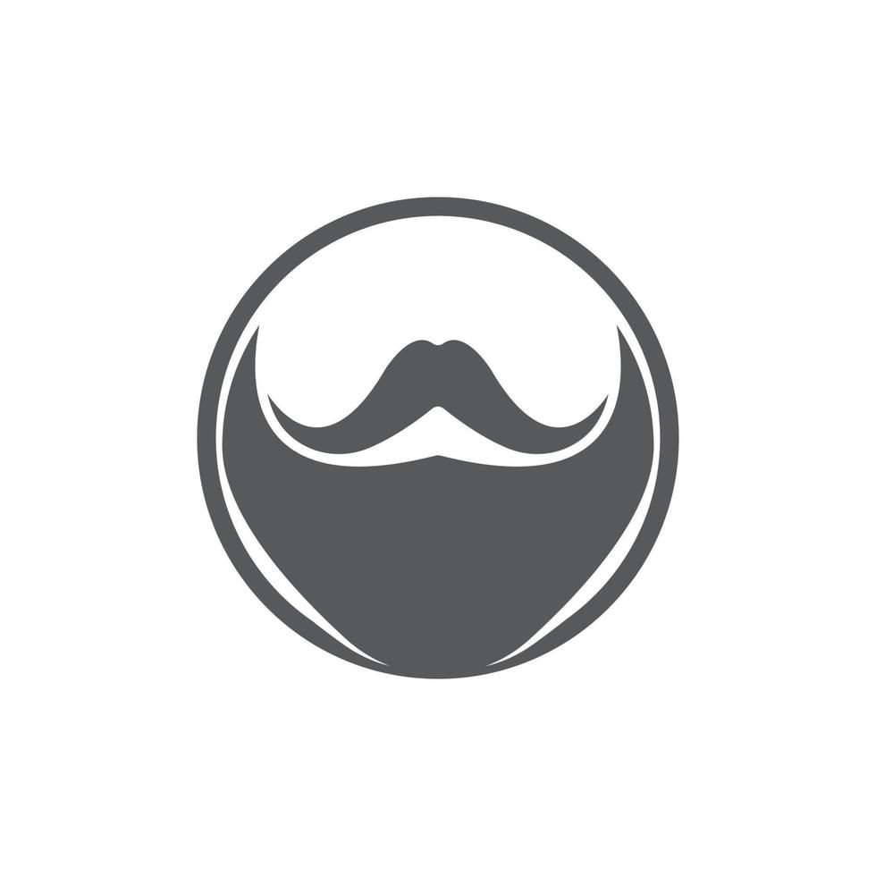 Beard icon logo and mustache vector