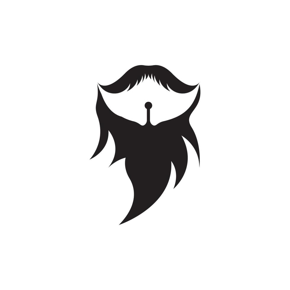 barba icono logo y Bigote vector