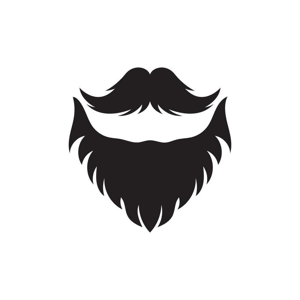 barba icono logo y Bigote vector