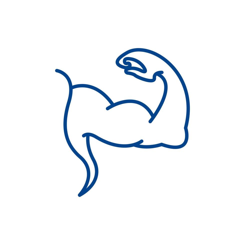 Arm muscle silhouette logo biceps icon vector
