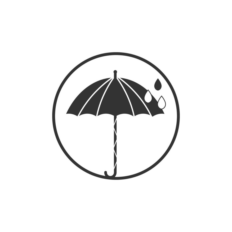 paraguas icono logo diseño vector