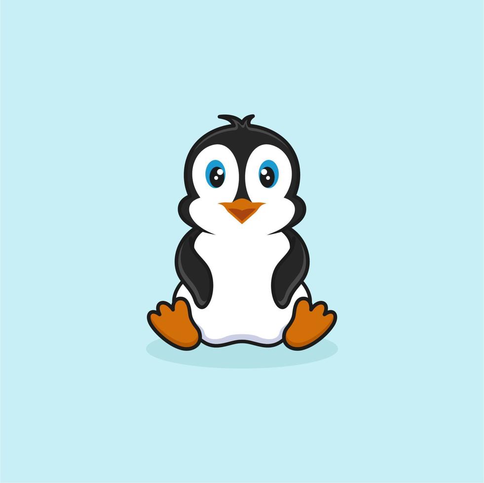 linda pingüino logo diseño ilustrador vector