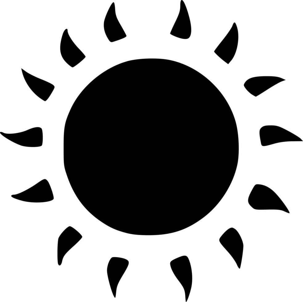 black sun icon vector