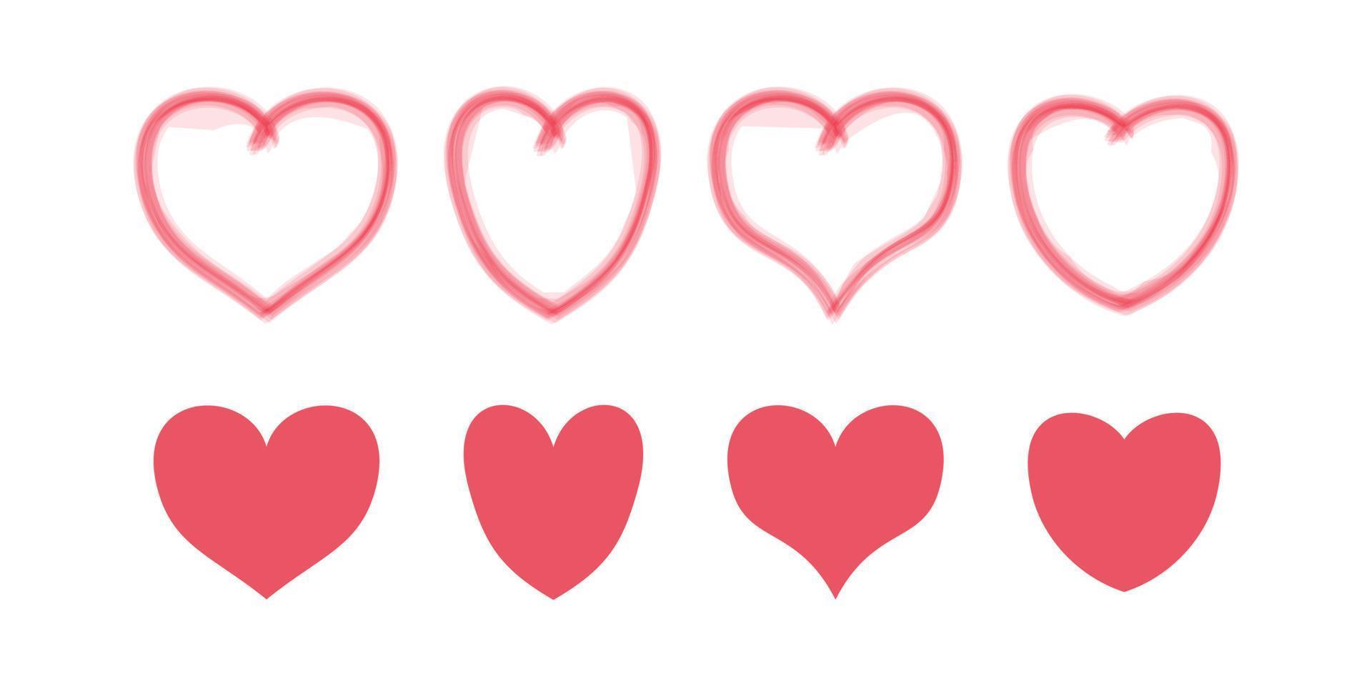 heart logo set vector