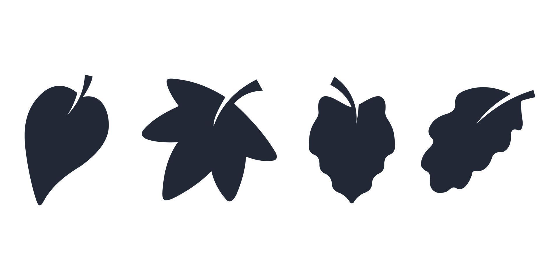 collection of vector silhouettes of autumn leaves