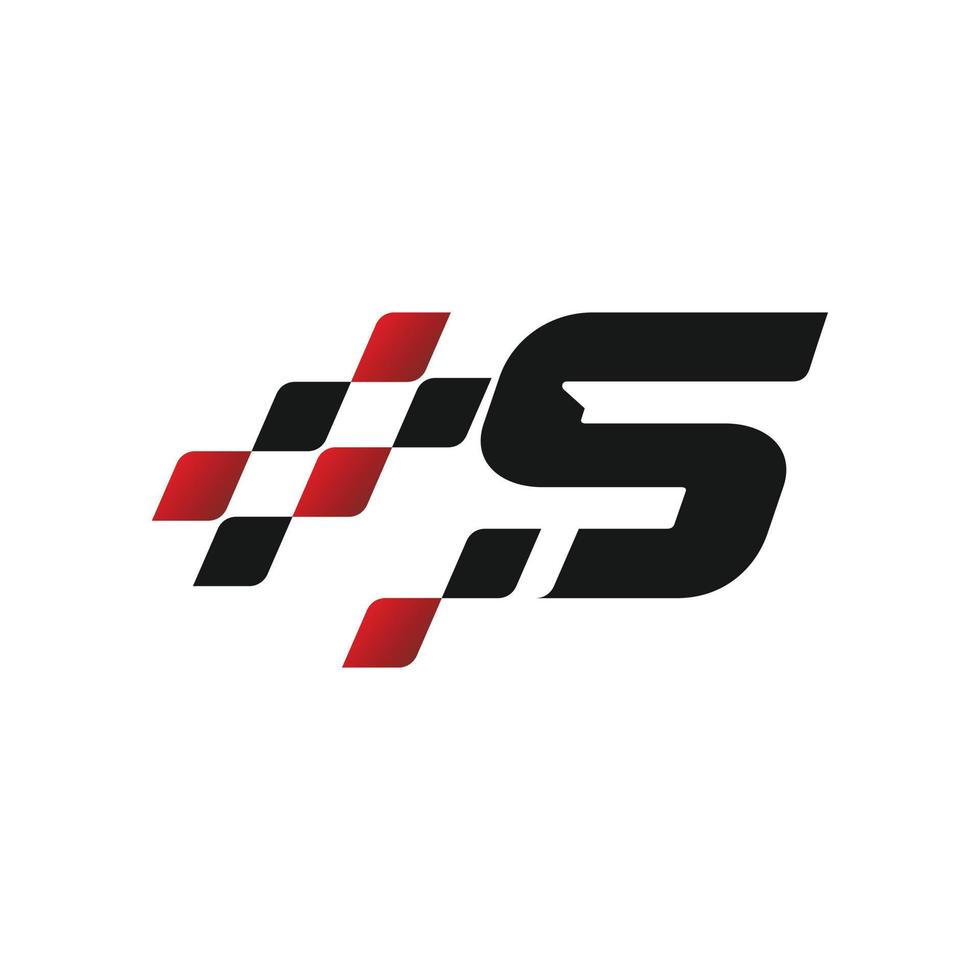 letter S racing and automotive vector