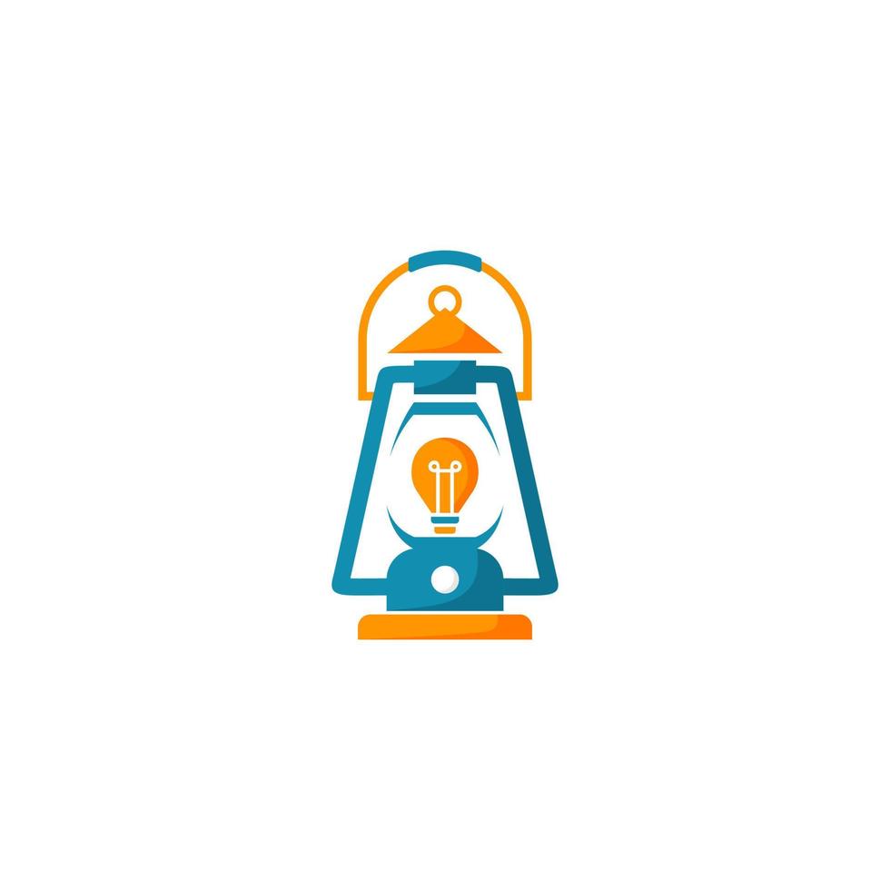 Logo for a kerosene lamp with a light bulb on it vector