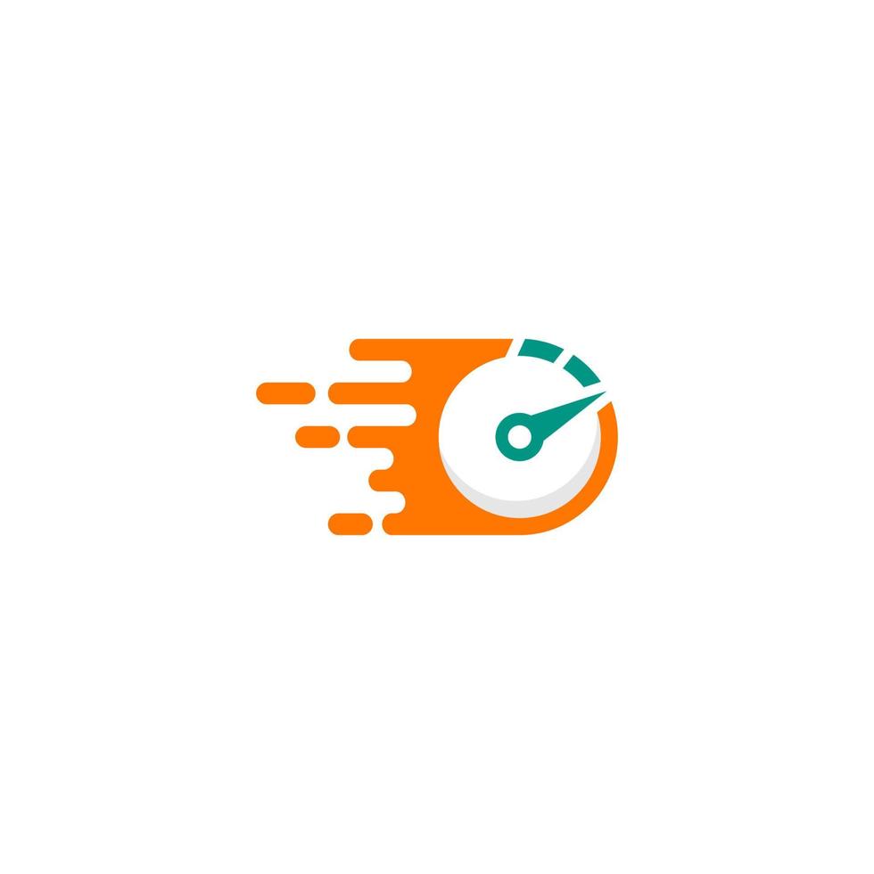 color motif speedometer logo on a white background and flames vector