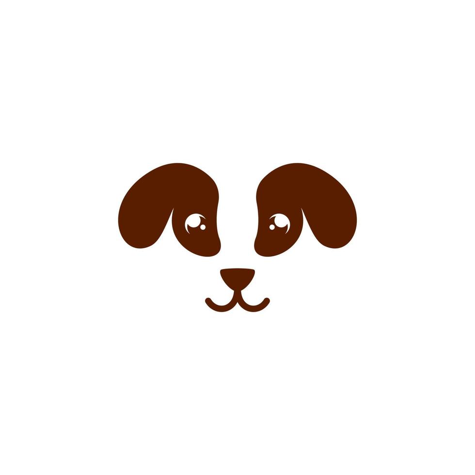 Dog face with black and brown face. vector