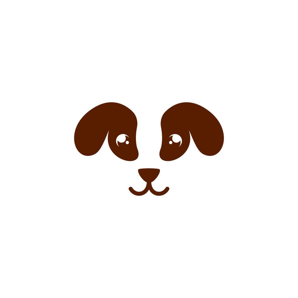 Dog face with black and brown face. vector