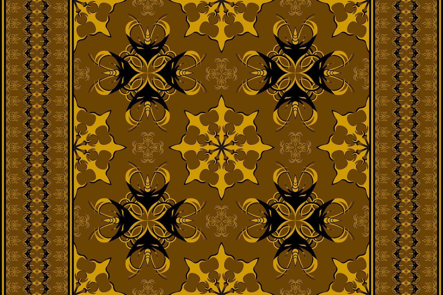 Ethnic folk seamless pattern in black and brown tone in vector illustration design for fabric, mat, carpet, scarf, wrapping paper, tile and more