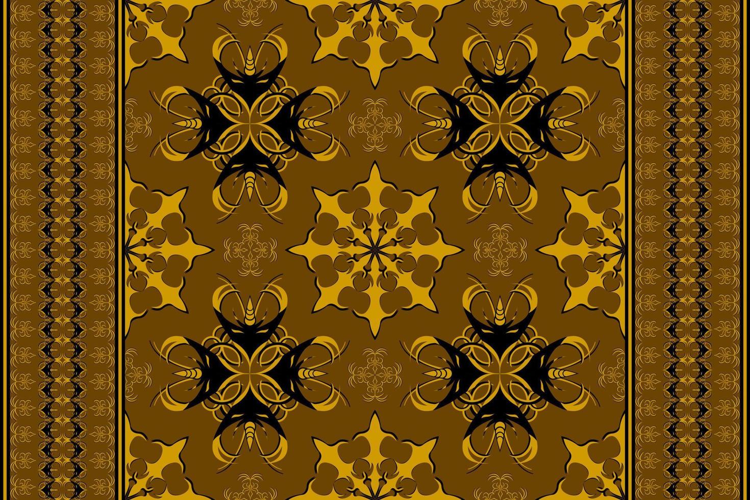 Ethnic folk seamless pattern in black and brown tone in vector illustration design for fabric, mat, carpet, scarf, wrapping paper, tile and more