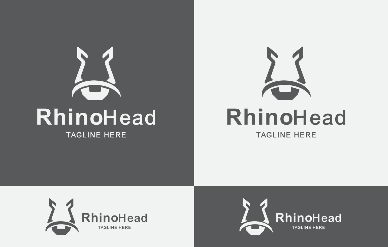 Modern Rhino Head Logo vector art eps