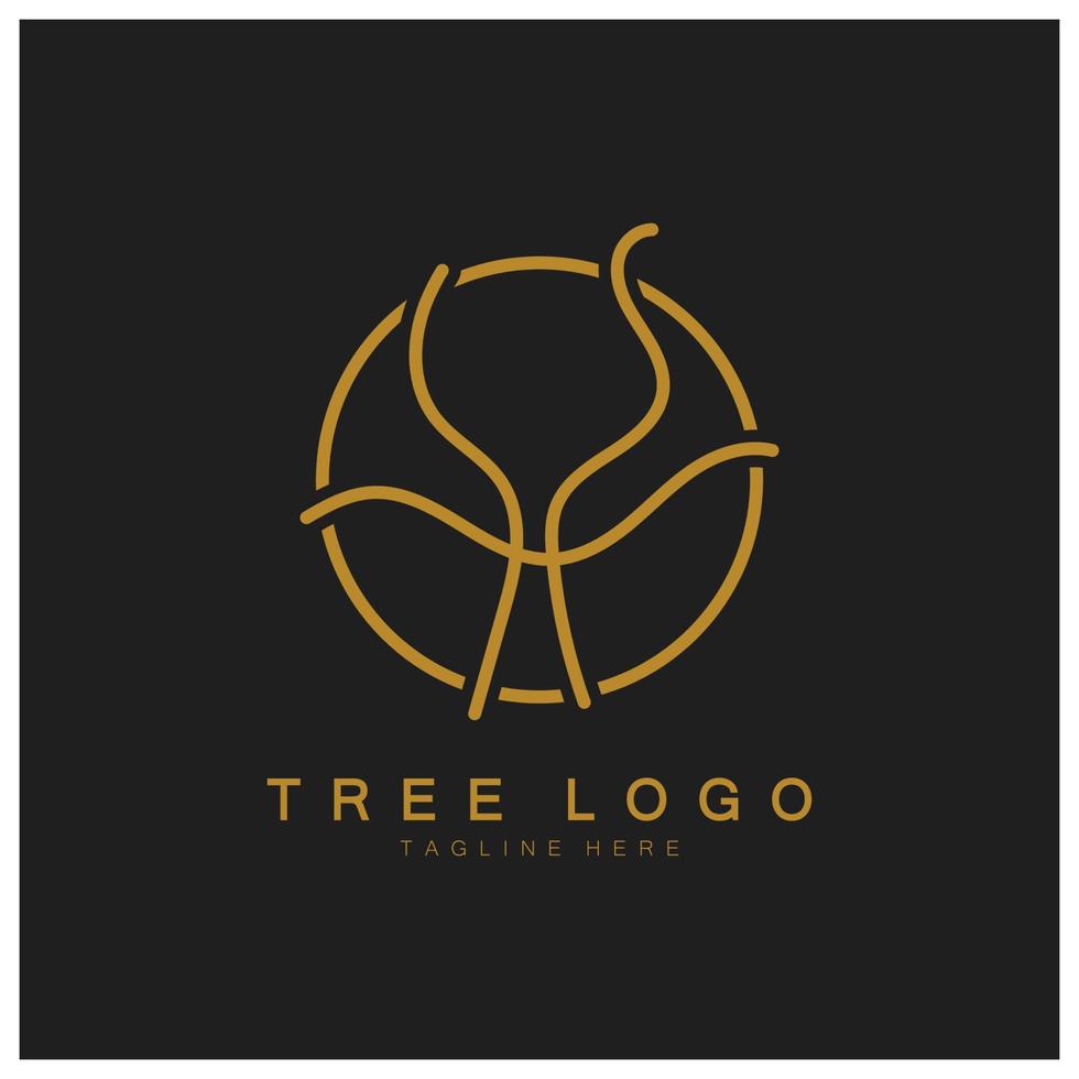 Abstract tree logo for forest and park nature.with a combination of .vector line elements for business designs, agriculture, ecological concepts, greenery and natural beauty. vector