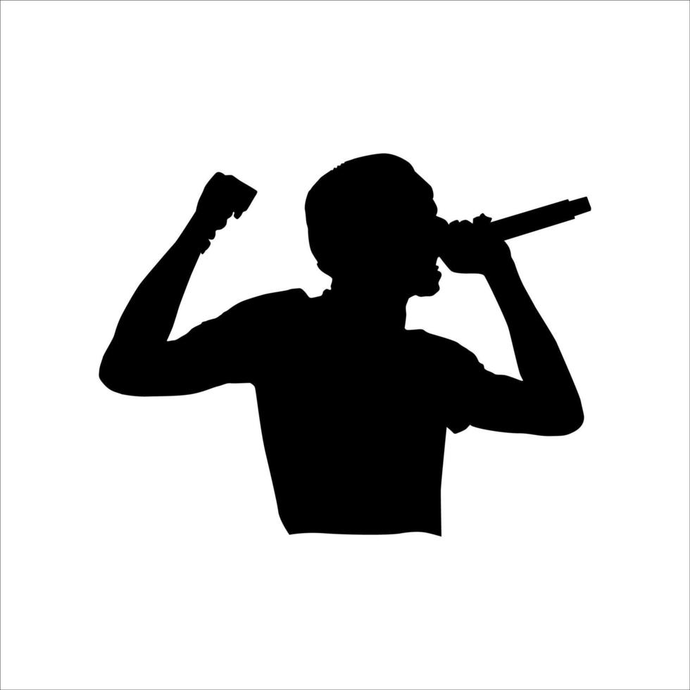 silhouette vector design of a vocalist singing