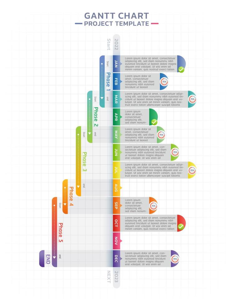 timeline gantt chart infographic template background vector