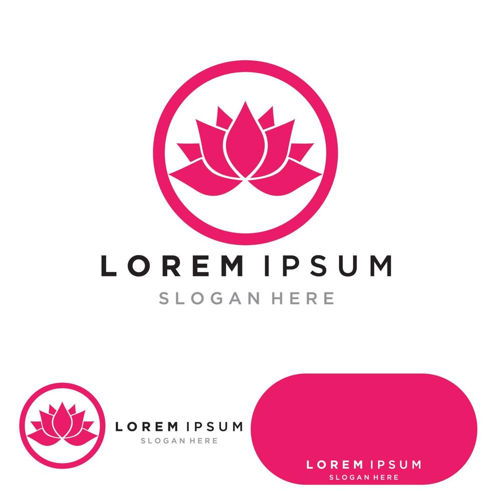 yoga logo design stock. human meditation in lotus flower vector illustration
