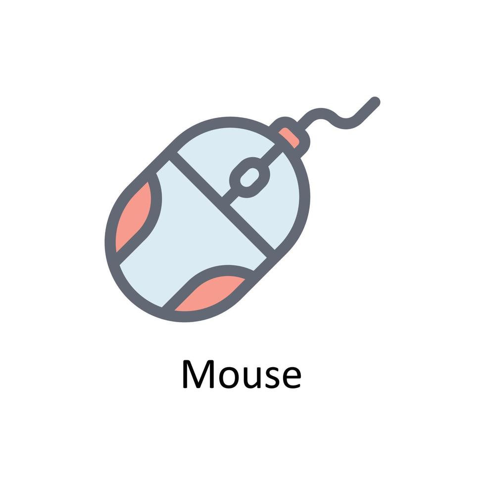 Mouse Vector Fill outline Icons. Simple stock illustration stock
