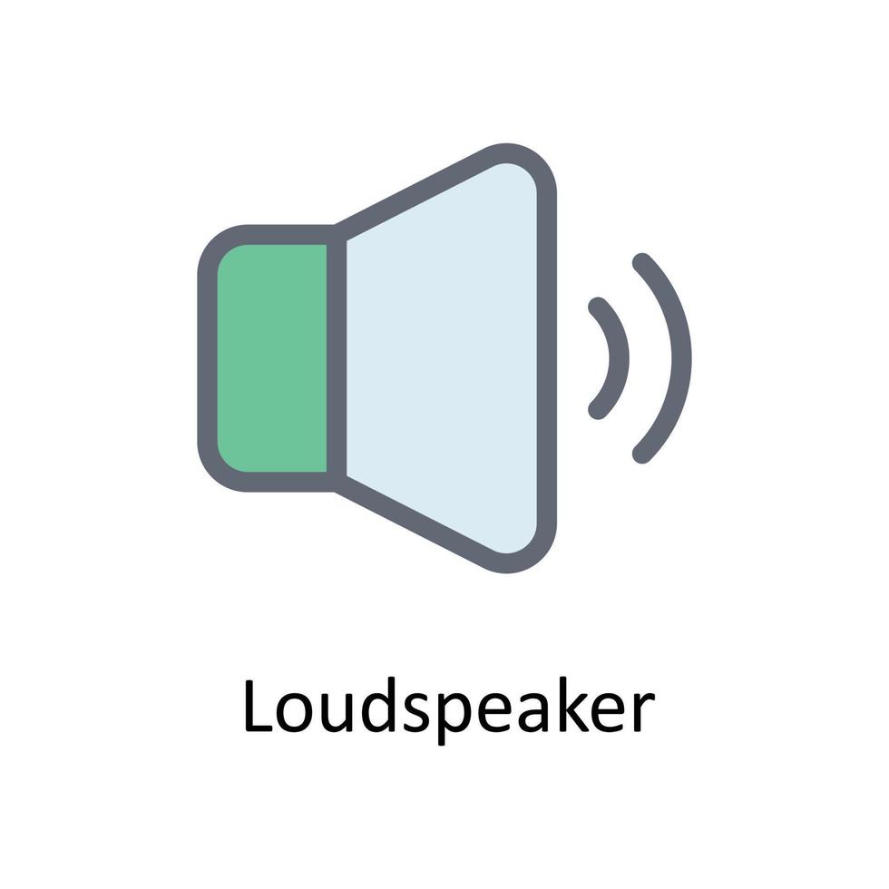 Loudspeaker Vector Fill Outline Icons. Simple stock illustration stock