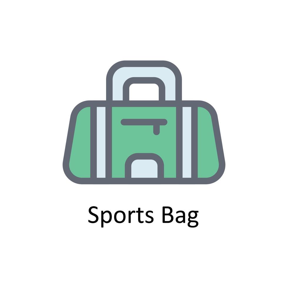 Sports Bag Vector Fill outline Icons. Simple stock illustration stock