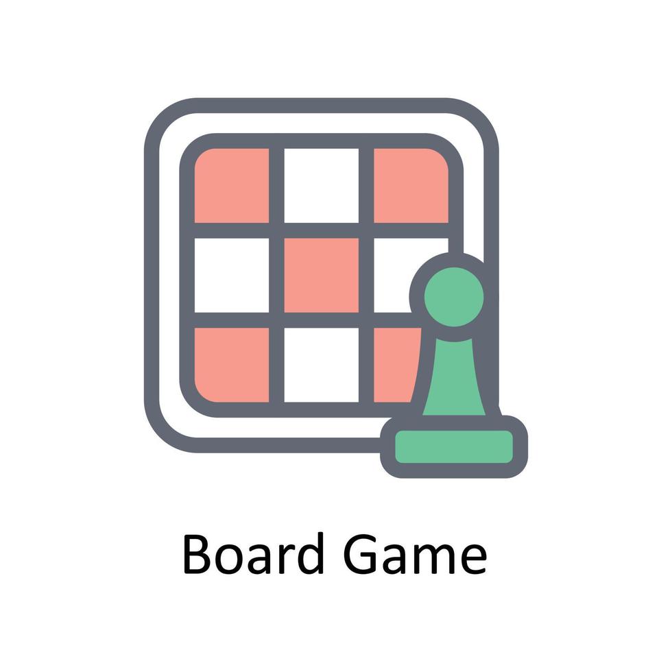 Board game Vector Fill outline Icons. Simple stock illustration stock