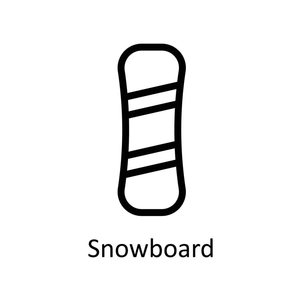 tabla de snowboard vector contorno iconos sencillo valores ilustración valores