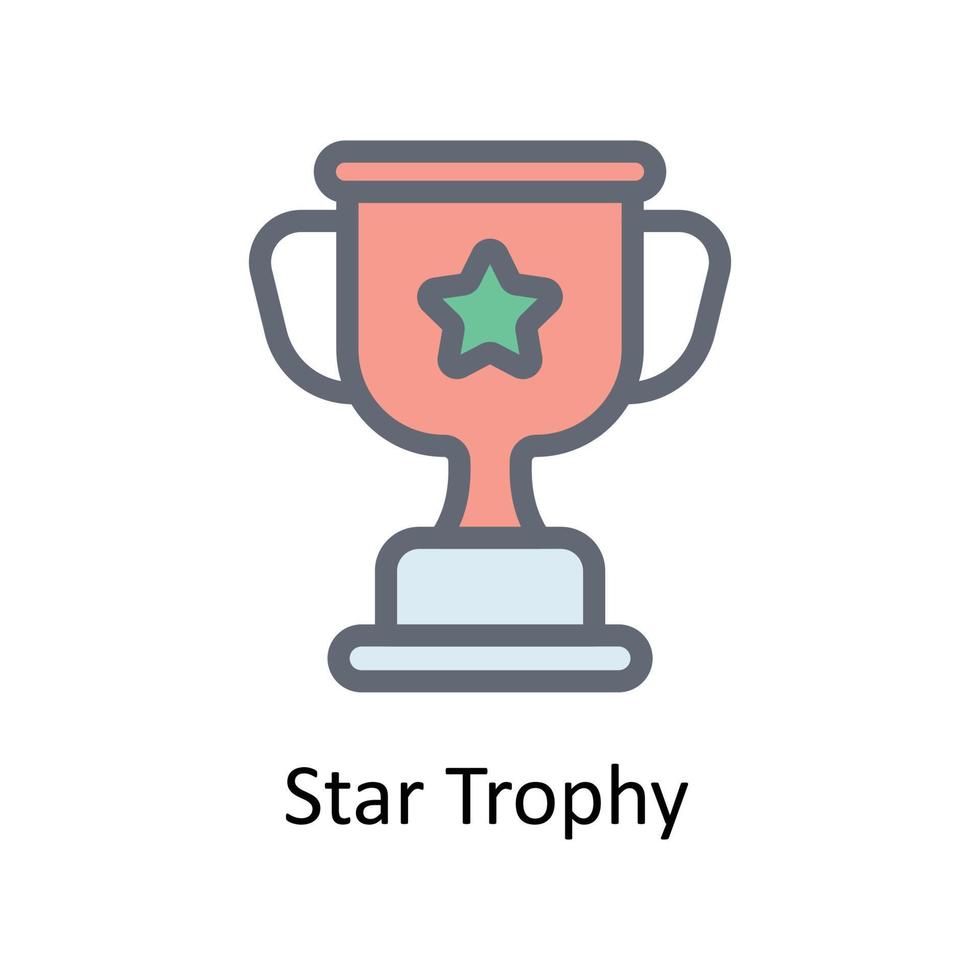 Star Trophy Vector Fill outline Icons. Simple stock illustration stock