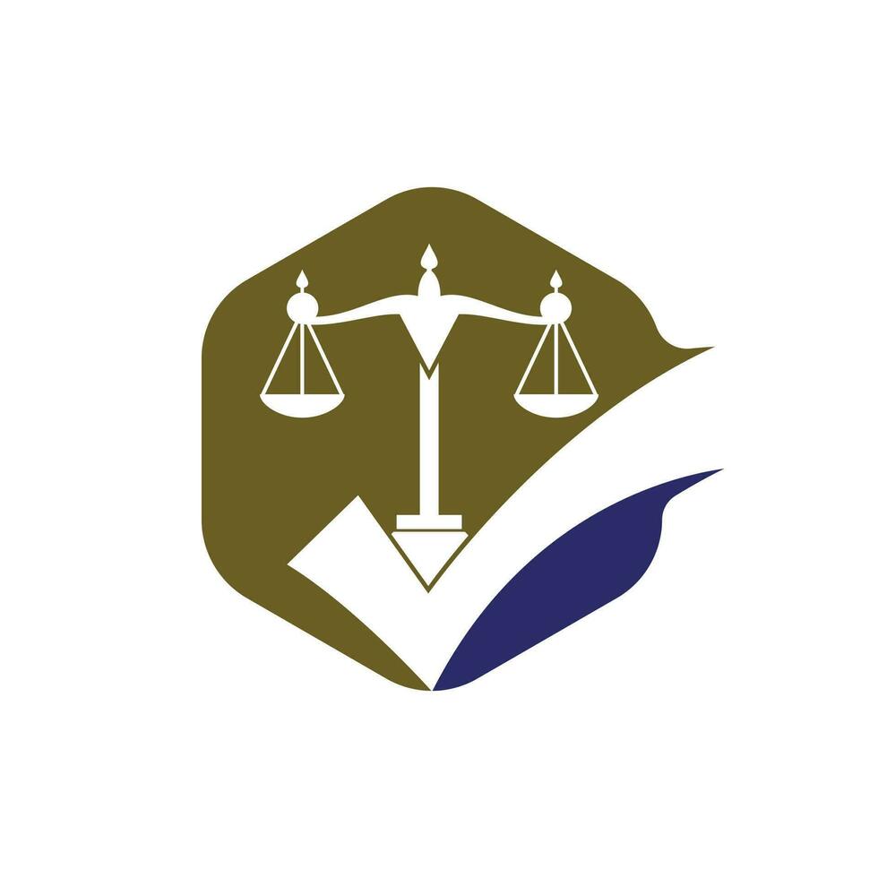Law firm vector design. Law scale with check sign icon vector design.