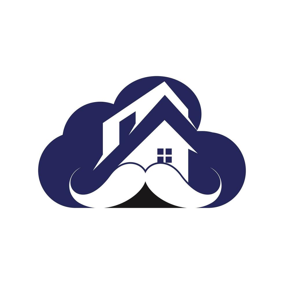 Mustache home vector logo design. Strong house logo design concept.