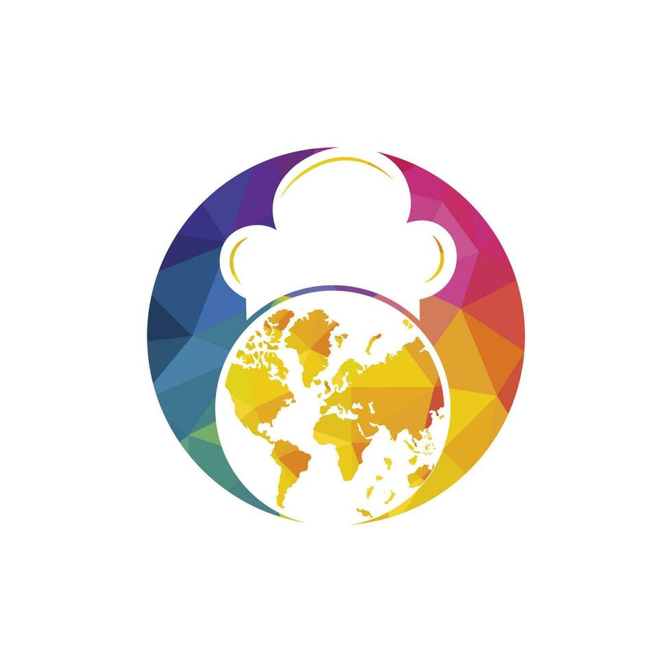 Global chef vector logo design.