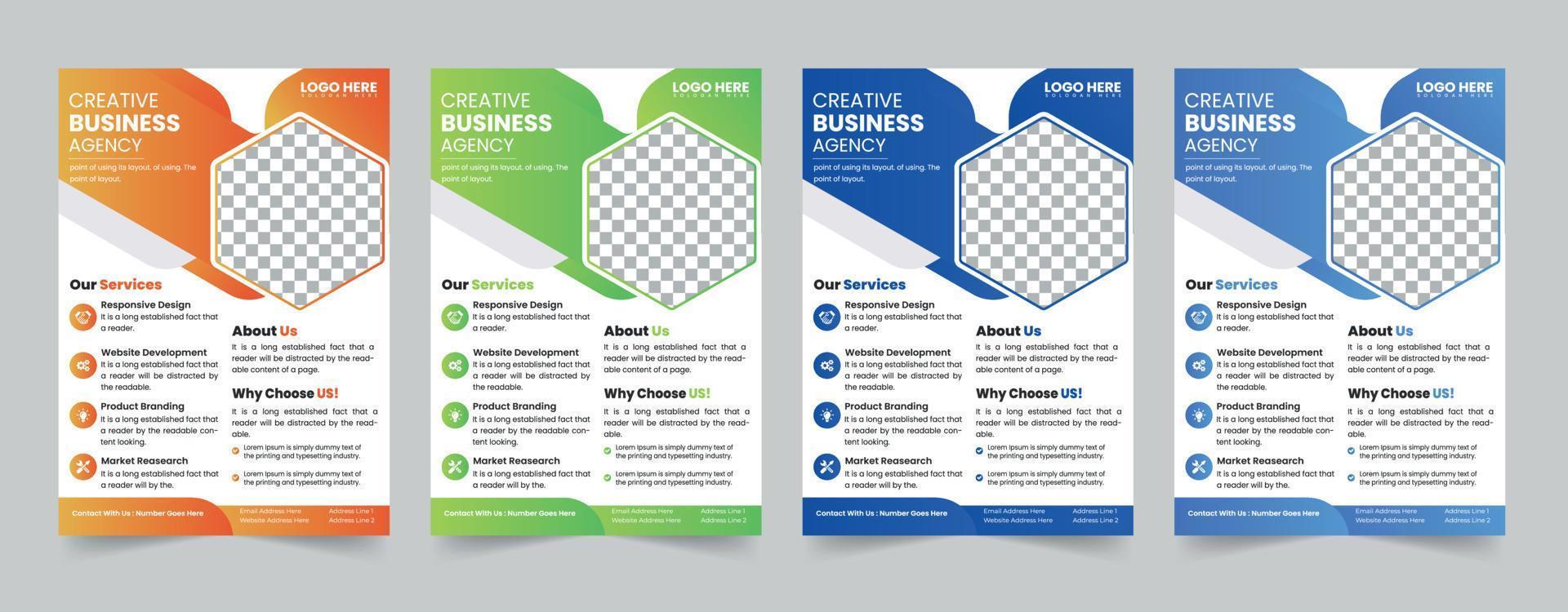 flyer business template brochure layout annual report Free Vector
