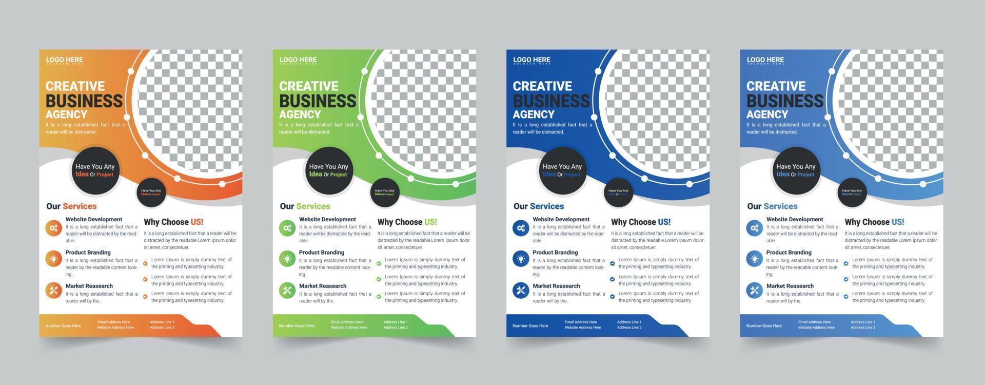 flyer business template brochure layout annual report Free Vector