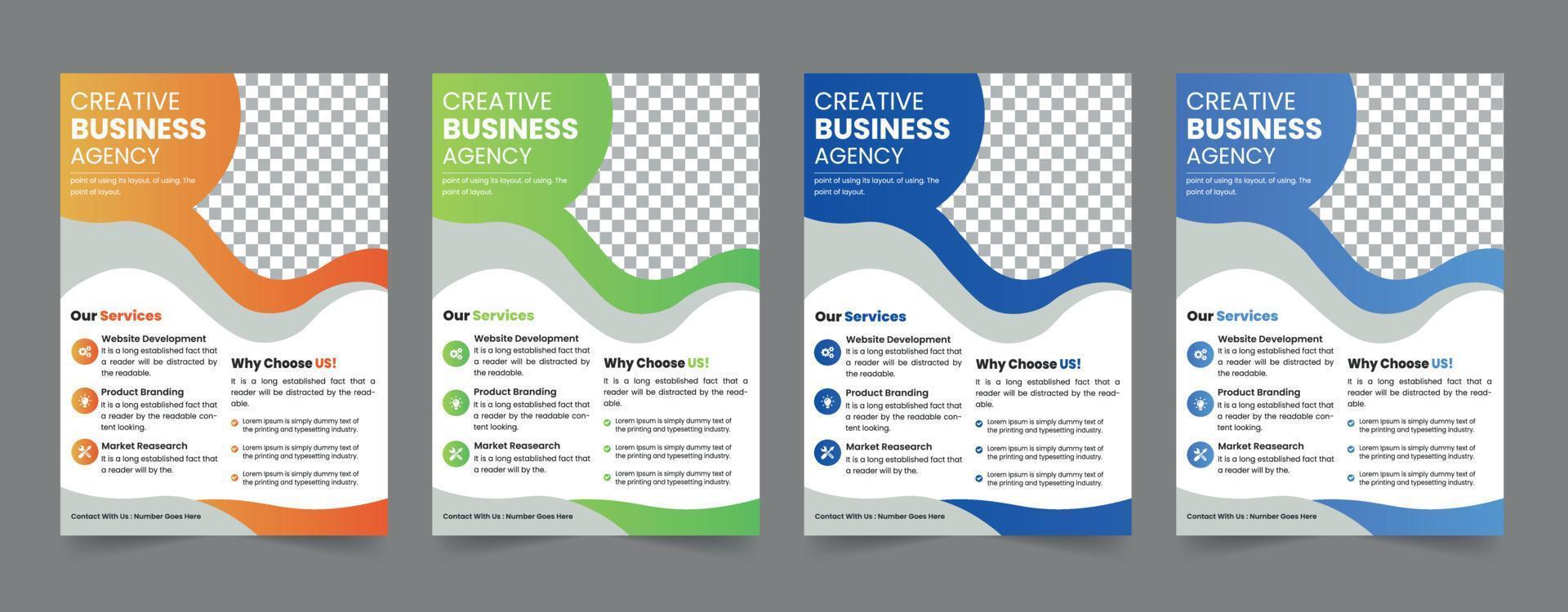 flyer business template brochure layout annual report Free Vector
