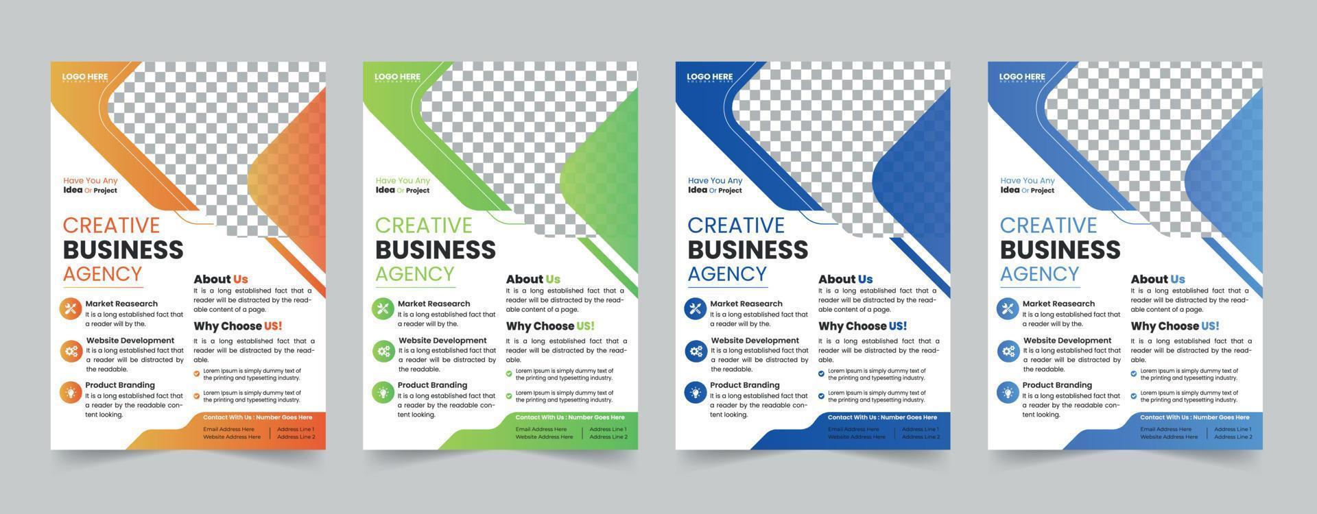 flyer business template brochure layout annual report Free Vector