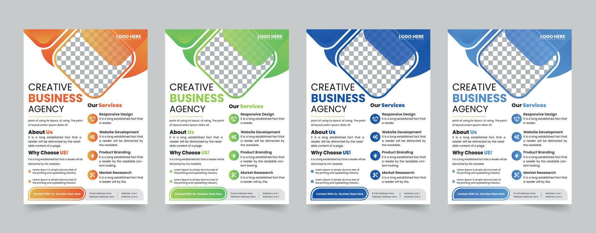 flyer business template brochure layout annual report Free Vector