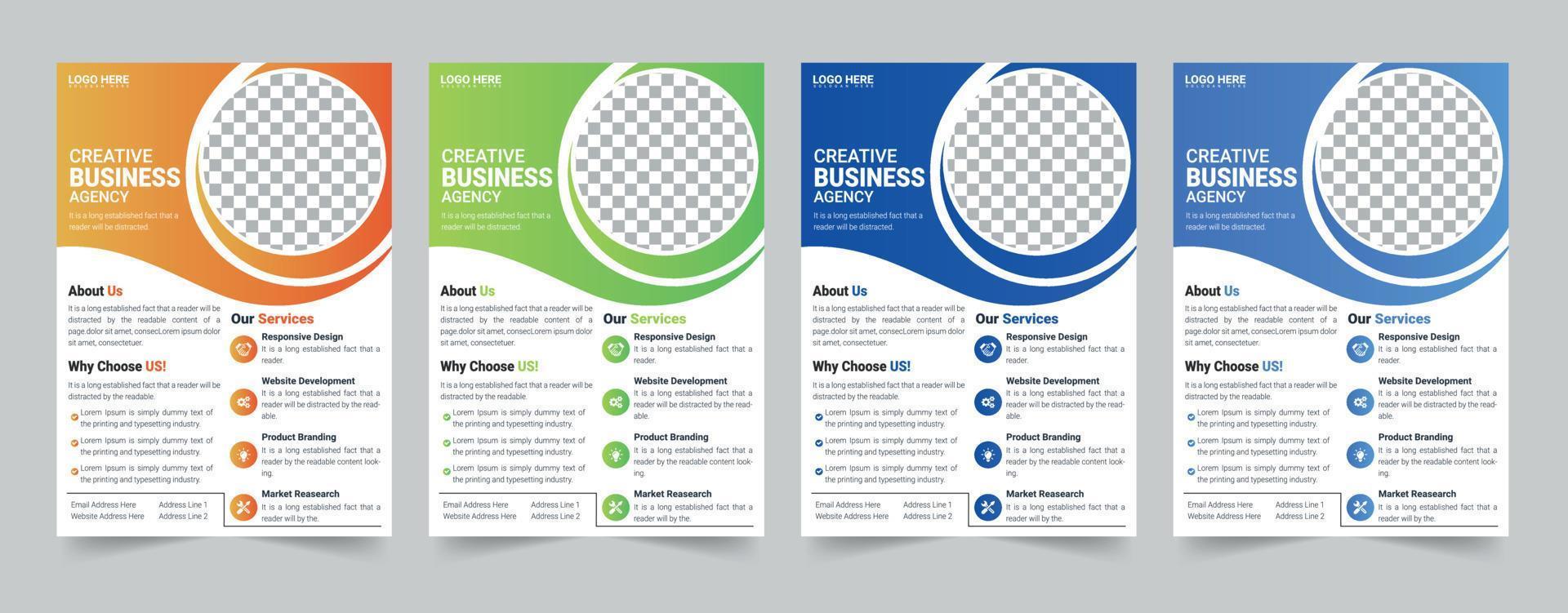 flyer business template brochure layout annual report Free Vector