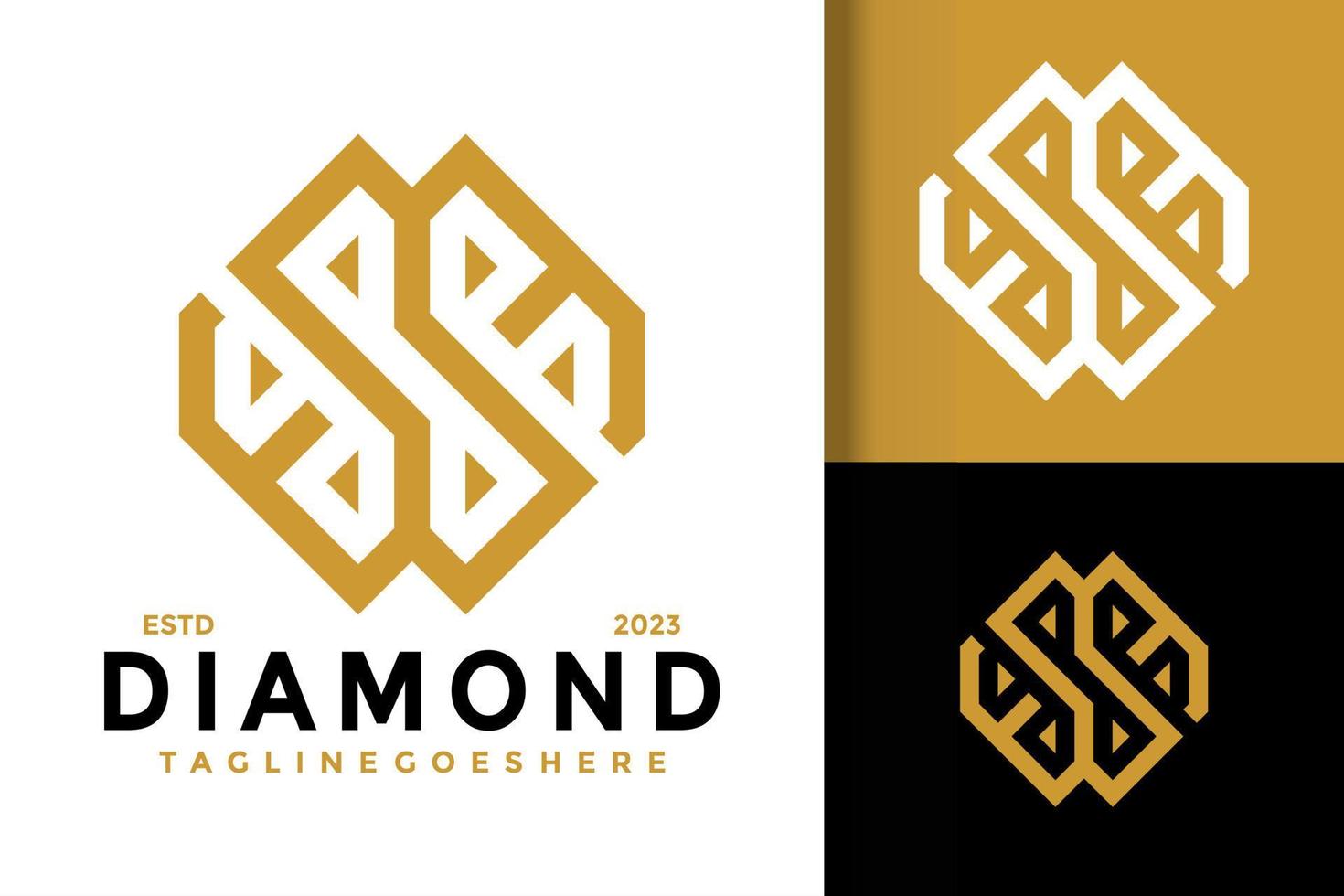 Letter X diamond gem logo vector icon illustration