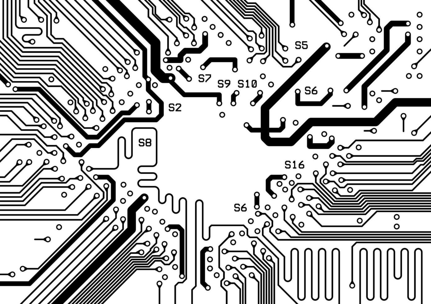 Circuit board. Data transfer. Digital Technology concept. Vector illustration