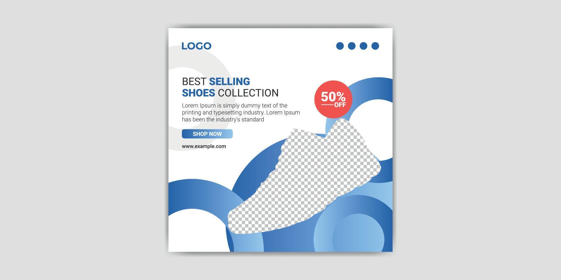 Shoes Collection Social Media Banner, Post Templates Design, Promotion Banner, Web Ads, Sports Fashion vector