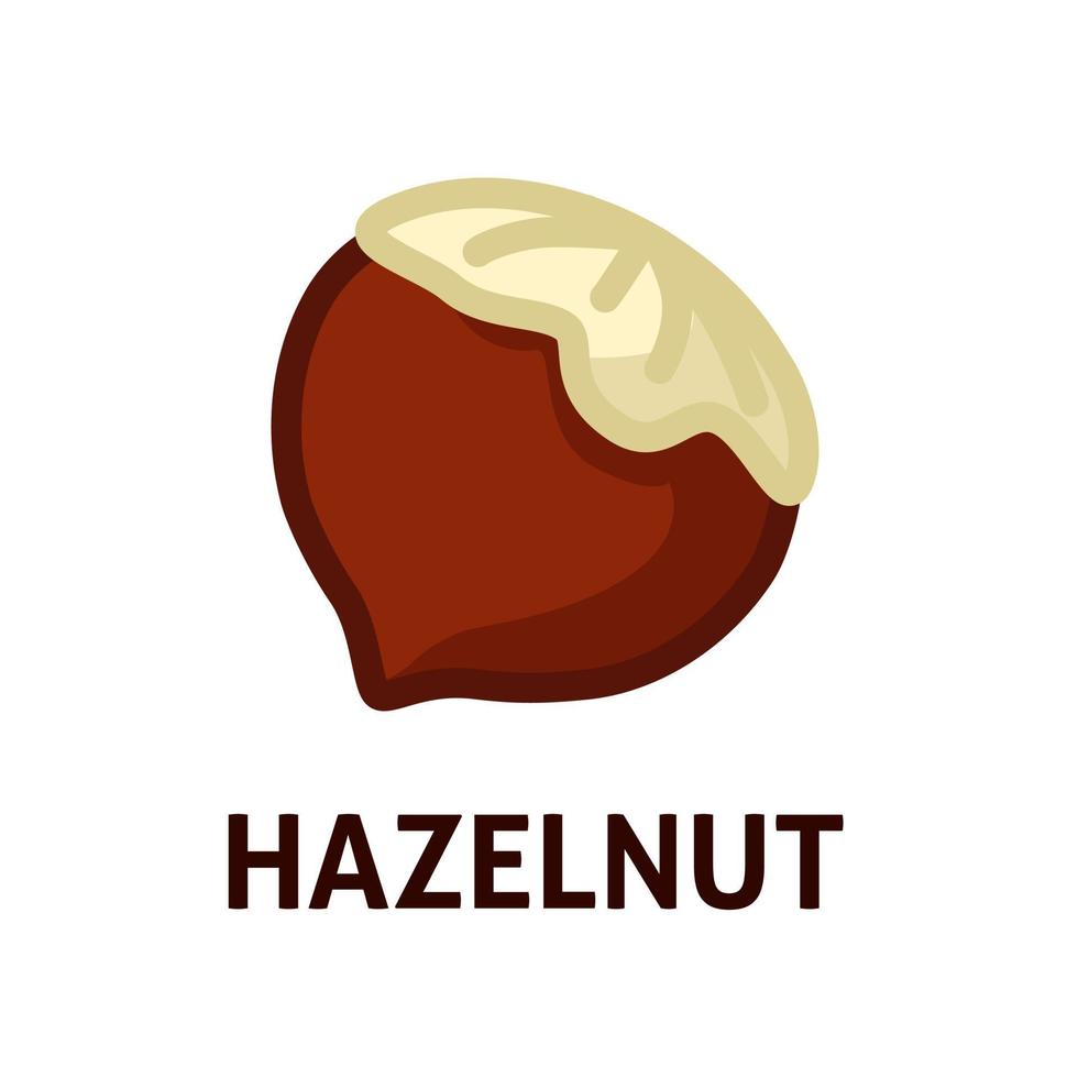 Hazelnut icon. Healthy organic food. Nutrition ingridient for dient. Brown nut vector