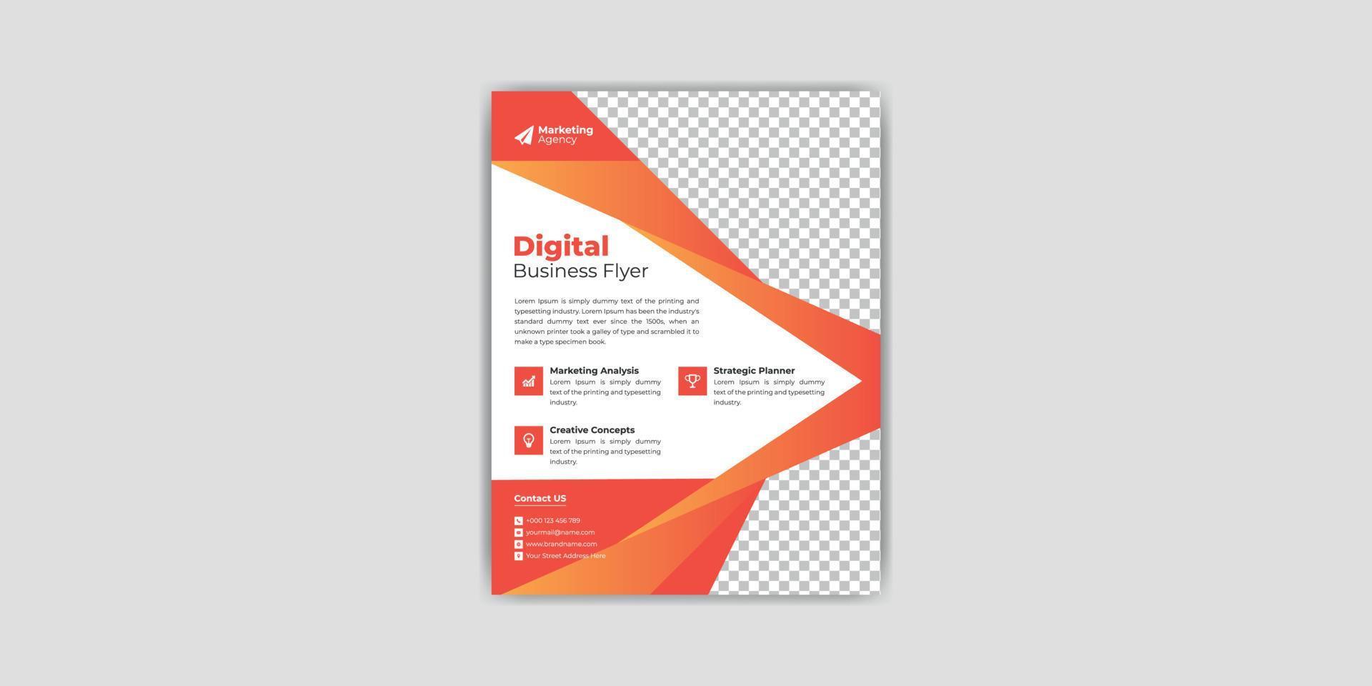 Corporate business flyer template design for marketing, business proposal, and promotion vector