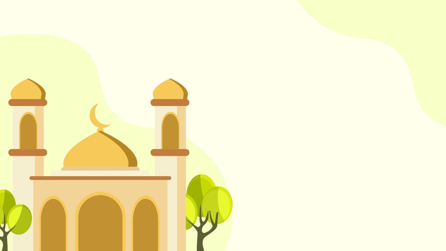 islamic background with mosque illustration, for web banner, cover, poster, event vector