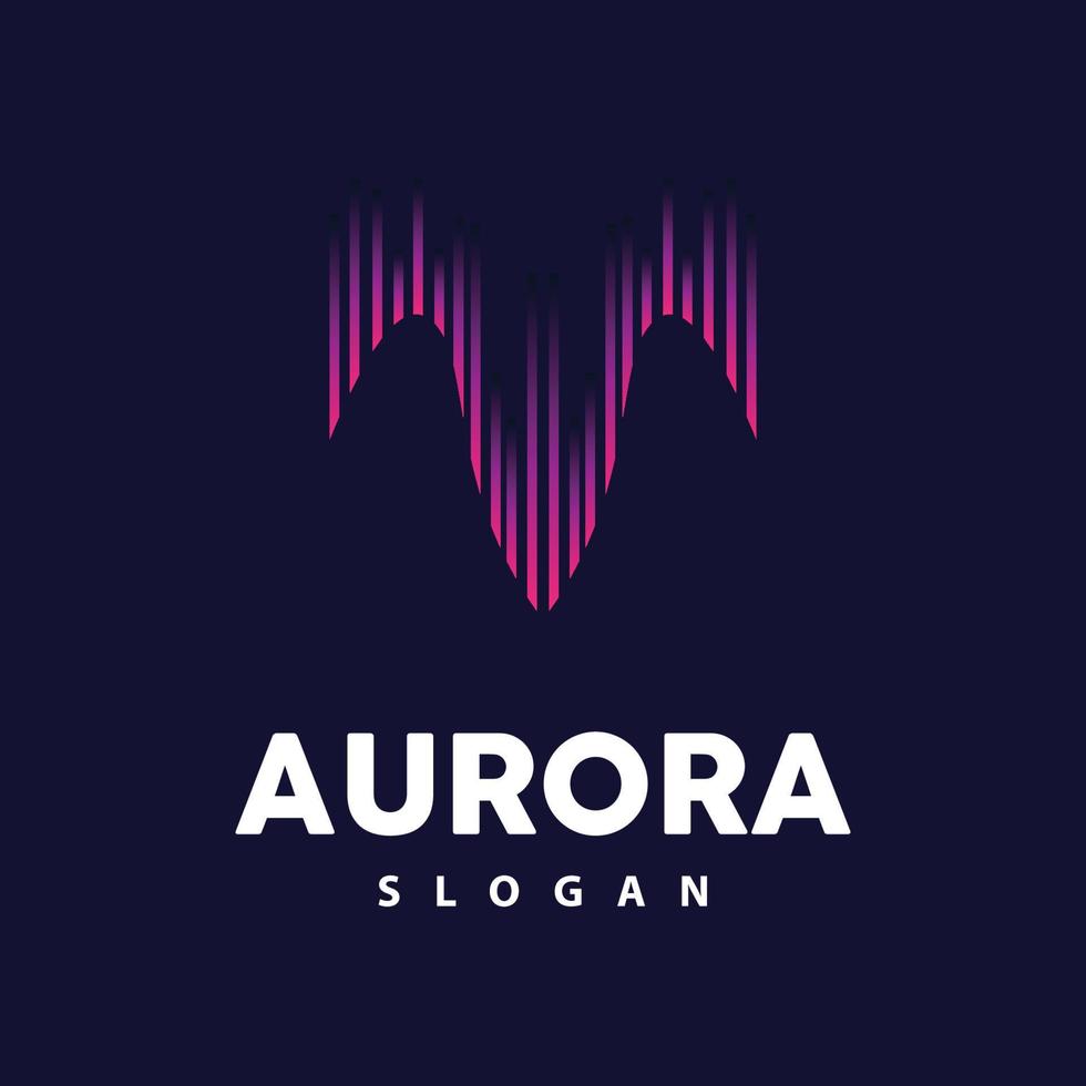 Aurora Logo, Light Wave Vector, Nature Landscape Design, Product Brand Template Illustration Icon vector
