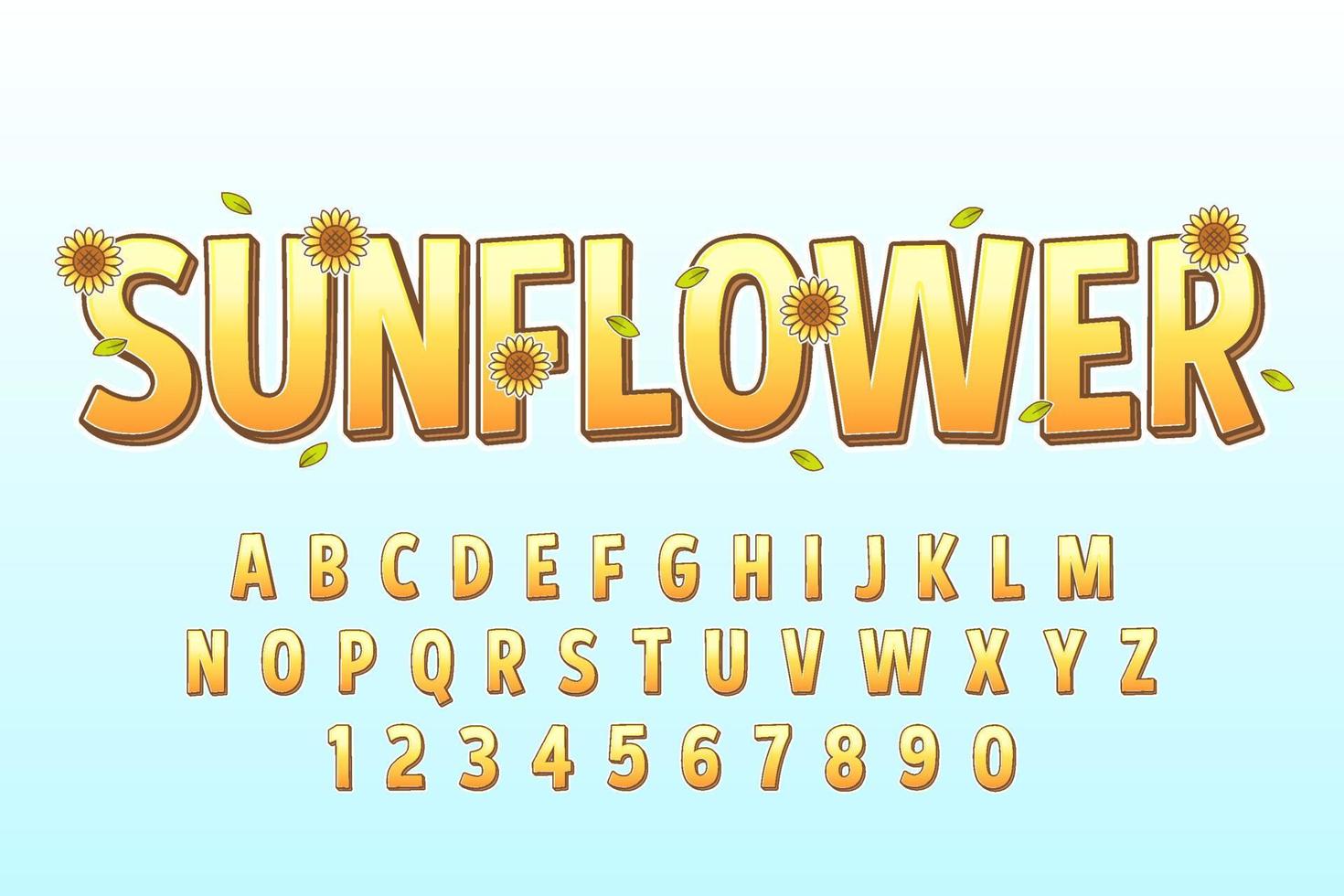 decorative sunflower editable text effect vector design