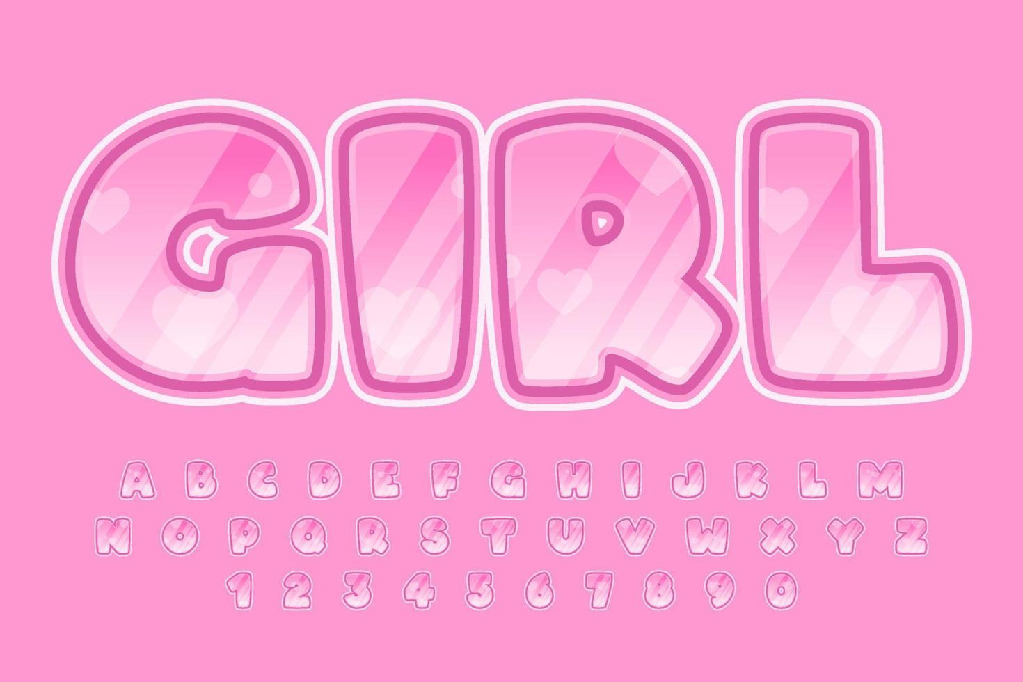 decorative editable girl text effect vector design